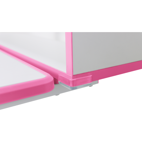 Rastúci písací stôl a stolička, ružová/biela, set ZION