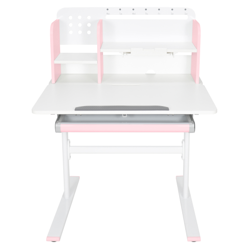 Rastúci písací stôl, ružová/biela, ADAN