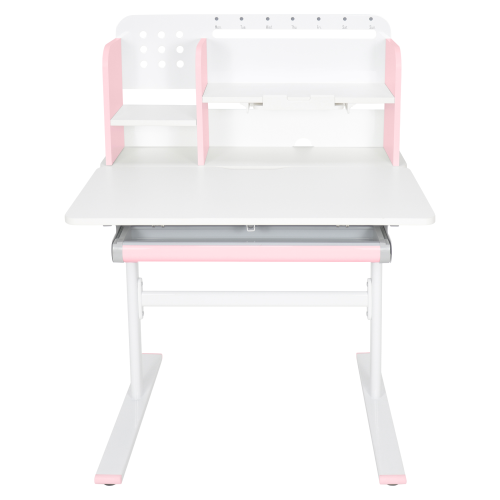 Rastúci písací stôl, ružová/biela, ADAN