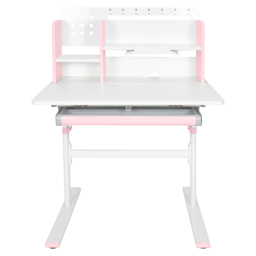 Rastúci písací stôl, ružová/biela, ADAN