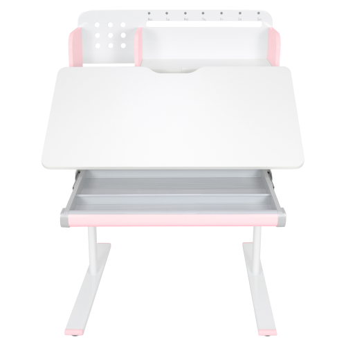 Rastúci písací stôl, ružová/biela, ADAN