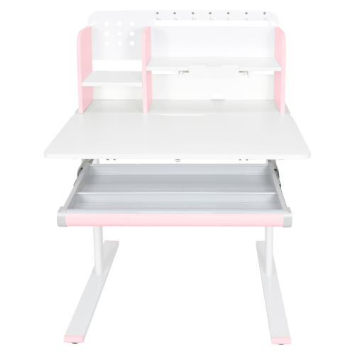 Rastúci písací stôl, ružová/biela, ADAN