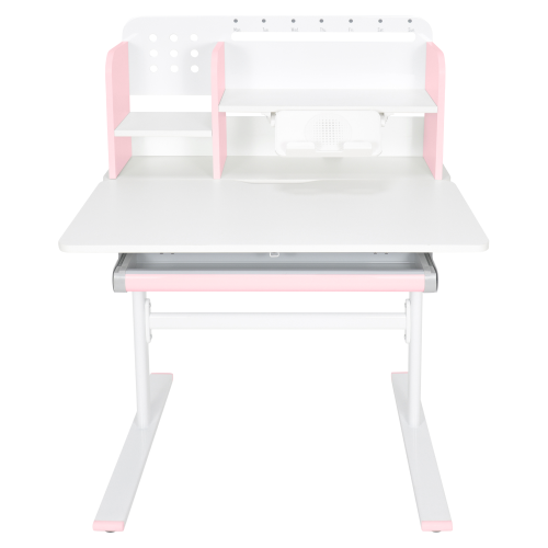 Rastúci písací stôl, ružová/biela, ADAN