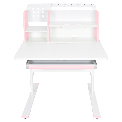 Rastúci písací stôl, ružová/biela, ADAN