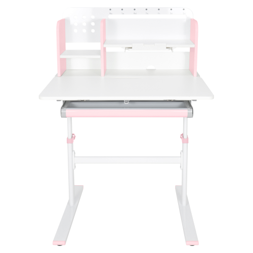 Rastúci písací stôl, ružová/biela, ADAN