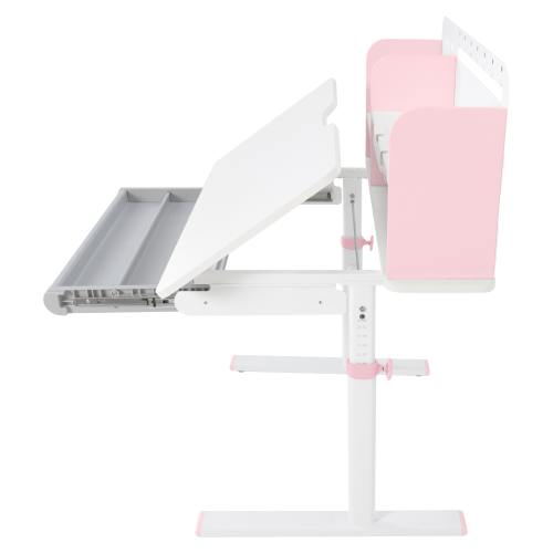 Rastúci písací stôl, ružová/biela, ADAN