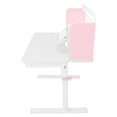 Rastúci písací stôl, ružová/biela, ADAN