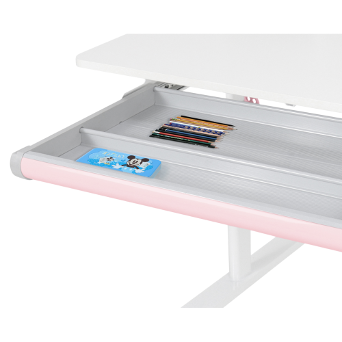 Rastúci písací stôl, ružová/biela, ADAN