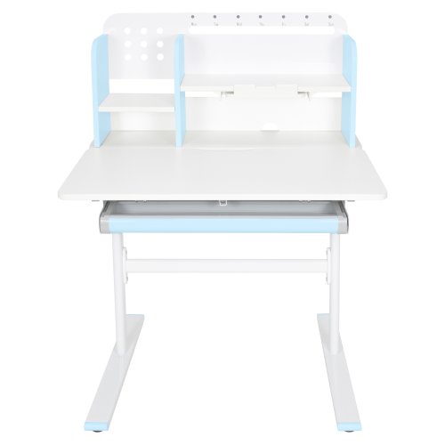 Rastúci písací stôl, modrá/biela, ADAN