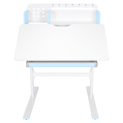 Rastúci písací stôl, modrá/biela, ADAN