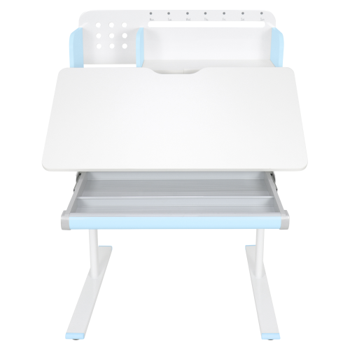 Rastúci písací stôl, modrá/biela, ADAN