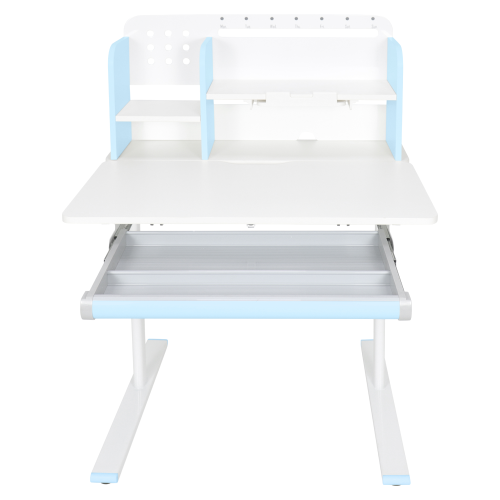 Rastúci písací stôl, modrá/biela, ADAN