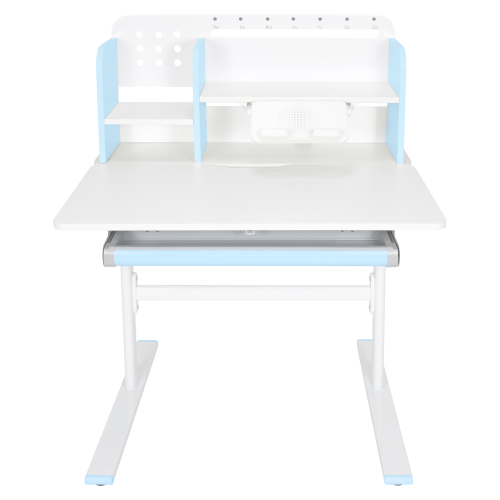 Rastúci písací stôl, modrá/biela, ADAN