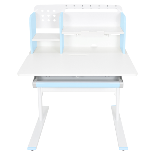 Rastúci písací stôl, modrá/biela, ADAN