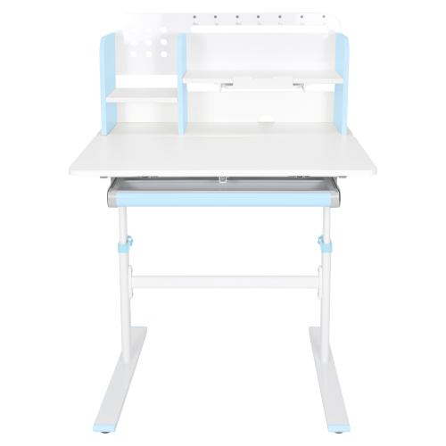 Rastúci písací stôl, modrá/biela, ADAN