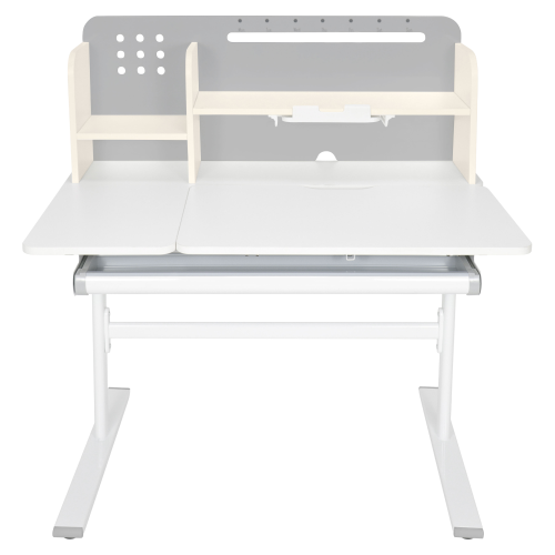 Rastúci písací stôl, sivá/biela, ODIN