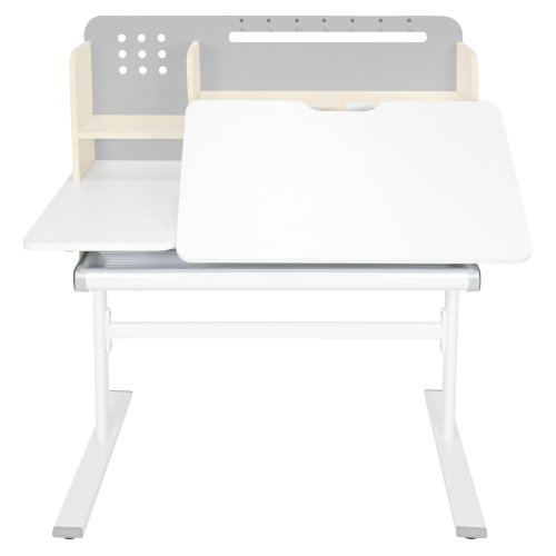 Rastúci písací stôl, sivá/biela, ODIN