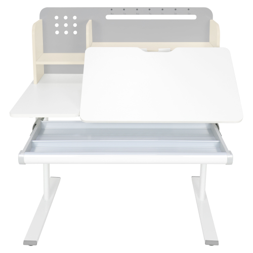 Rastúci písací stôl, sivá/biela, ODIN