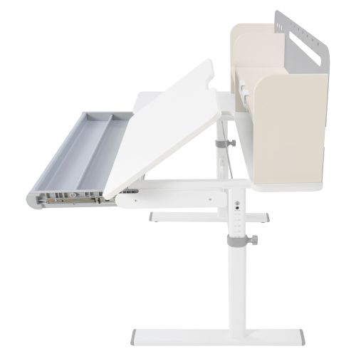 Rastúci písací stôl, sivá/biela, ODIN