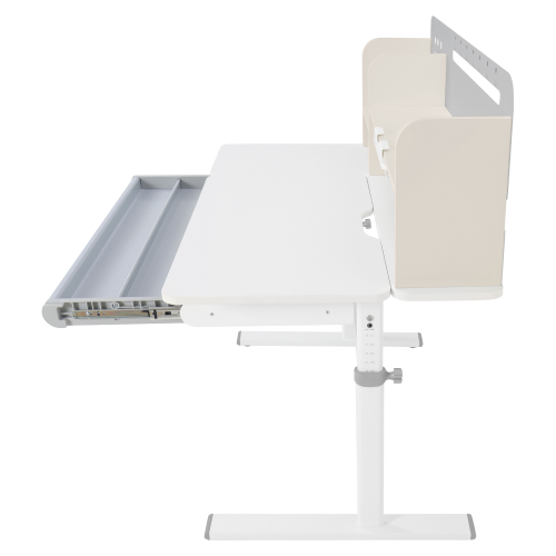 Rastúci písací stôl, sivá/biela, ODIN