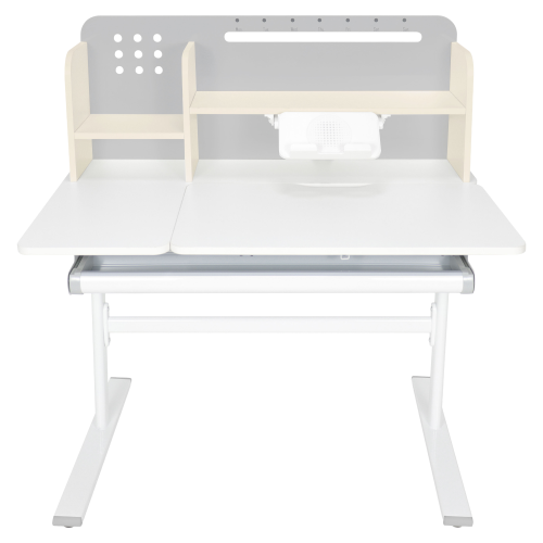 Rastúci písací stôl, sivá/biela, ODIN