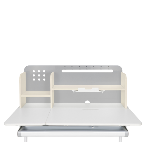 Rastúci písací stôl, sivá/biela, ODIN