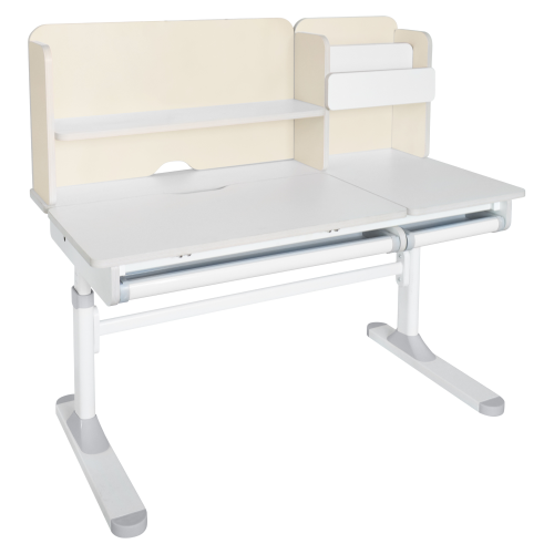 Rastúci písací stôl, natural/biela, LEDIN