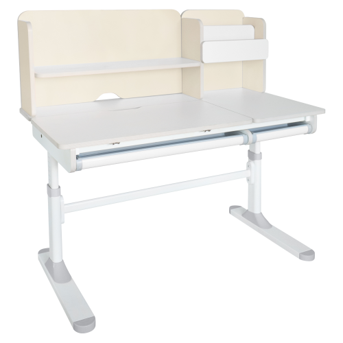 Rastúci písací stôl, natural/biela, LEDIN