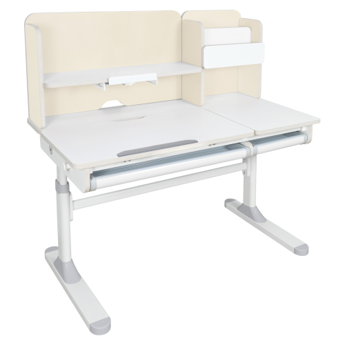 Rastúci písací stôl, natural/biela, LEDIN