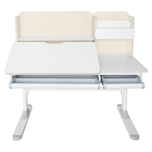 Rastúci písací stôl, natural/biela, LEDIN