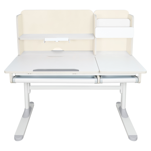 Rastúci písací stôl, natural/biela, LEDIN