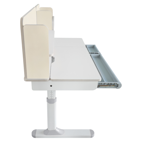 Rastúci písací stôl, natural/biela, LEDIN