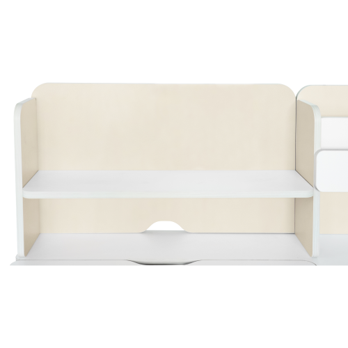 Rastúci písací stôl, natural/biela, LEDIN