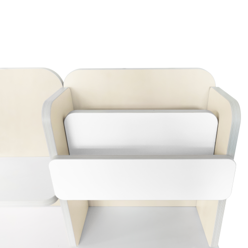 Rastúci písací stôl, natural/biela, LEDIN