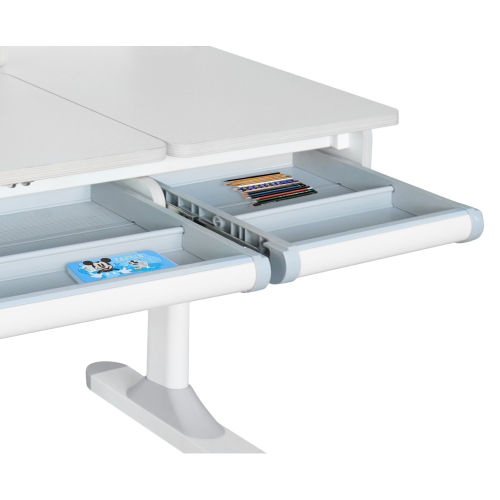 Rastúci písací stôl, natural/biela, LEDIN