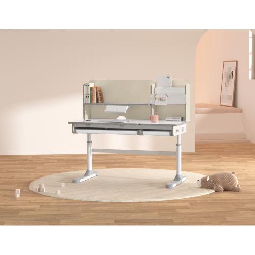 Rastúci písací stôl, natural/biela, LEDIN