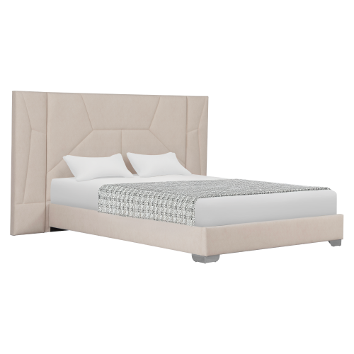 Posteľ s roštom a LED osvetlením, 160x200, béžová Velvet látka, ALTESA
