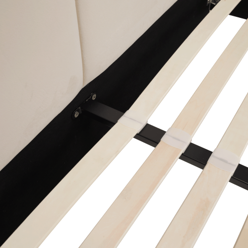 Posteľ s roštom a LED osvetlením, 160x200, béžová Velvet látka, ALTESA Posteľ s roštom a LED osvetlením, 160x200, béžová Velvet látka, ALTESA