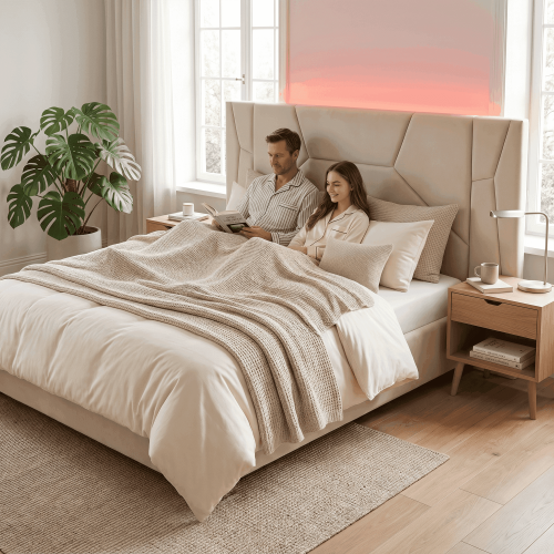 Posteľ s roštom a LED osvetlením, 160x200, béžová Velvet látka, ALTESA Posteľ s roštom a LED osvetlením, 160x200, béžová Velvet látka, ALTESA