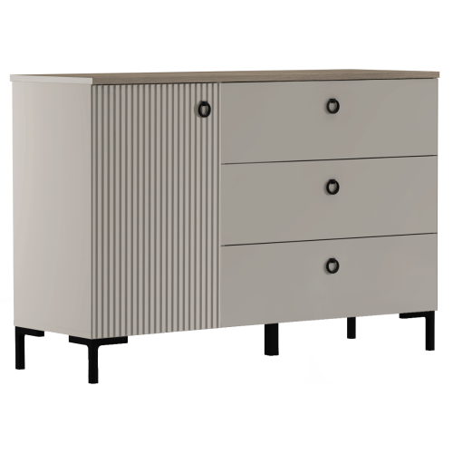 Komoda, sivohnedá Taupe/dub silverjack, DOMCA 1D3S