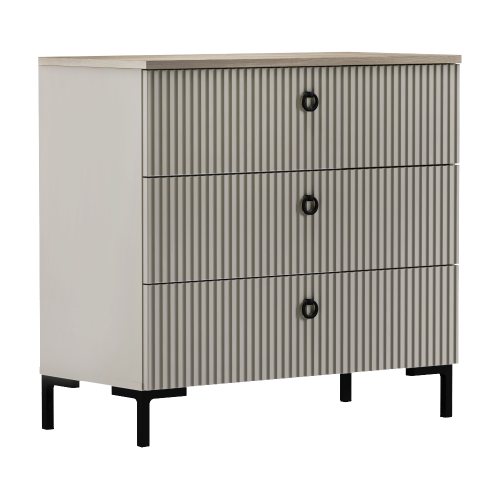 Komoda, sivohnedá Taupe/dub silverjack, DOMCA 3S