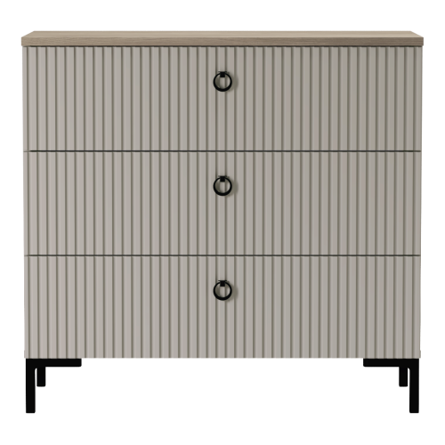 Komoda, sivohnedá Taupe/dub silverjack, DOMCA 3S