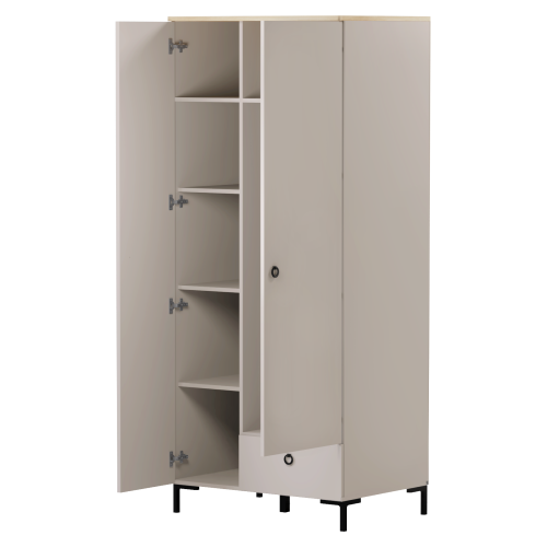 Skriňa, sivohnedá Taupe/dub silverjack, DOMCA 2D1S