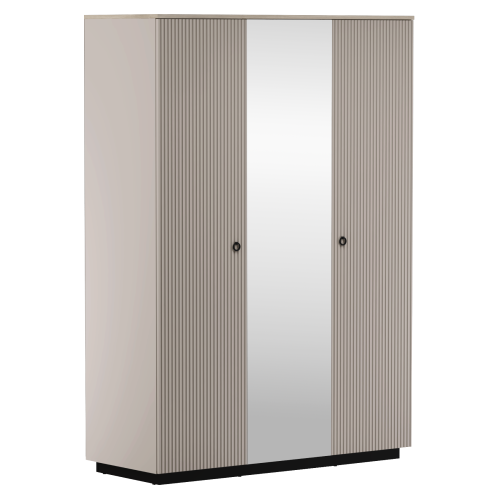 Skriňa so zrkadlom, sivohnedá Taupe/dub silverjack, DOMCA 3D