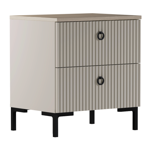 Nočný stolík, sivohnedá Taupe/dub silverjack, DOMCA 2S