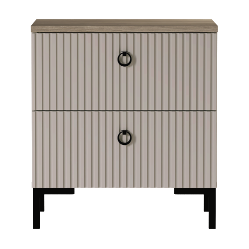 Nočný stolík, sivohnedá Taupe/dub silverjack, DOMCA 2S
