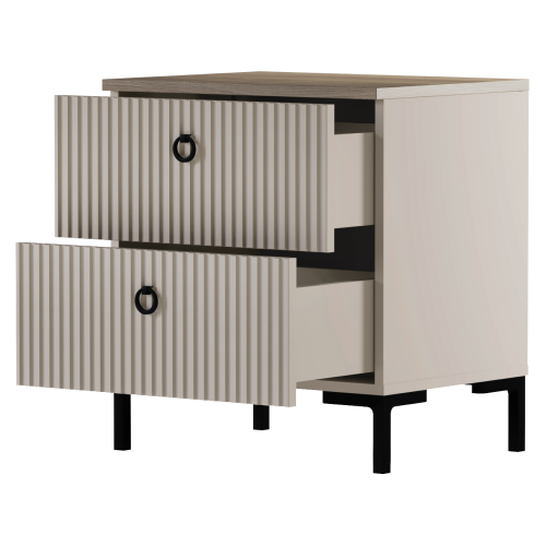 Nočný stolík, sivohnedá Taupe/dub silverjack, DOMCA 2S