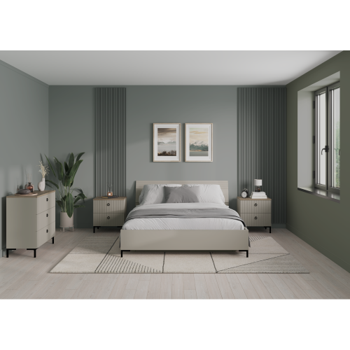 Nočný stolík, sivohnedá Taupe/dub silverjack, DOMCA 2S