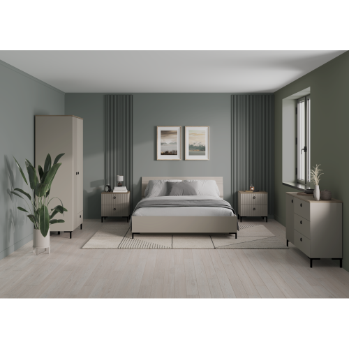 Nočný stolík, sivohnedá Taupe/dub silverjack, DOMCA 2S