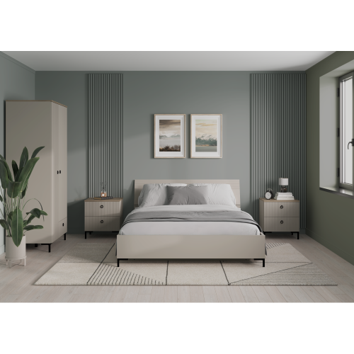 Nočný stolík, sivohnedá Taupe/dub silverjack, DOMCA 2S